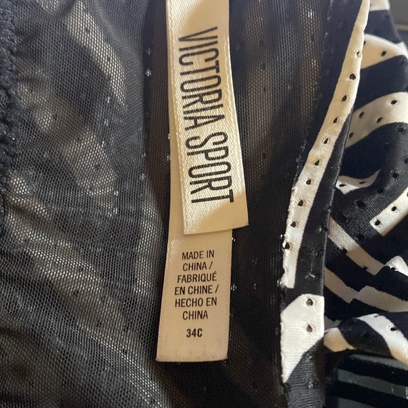 Victoria Sport Medium Impact Athletic Workout Sports Bra Striped Size 34C EUC - Picture 6 of 6